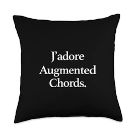 J'adore Music J'Adore (I Love) Augmented Chords, Funny Minimalist Throw Pillow, 18x18, Multicolor