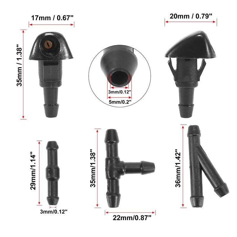X AUTOHAUX Front Windshield Washer Nozzles Kit 76810-SWA-E01 76810-S2A-A013 for