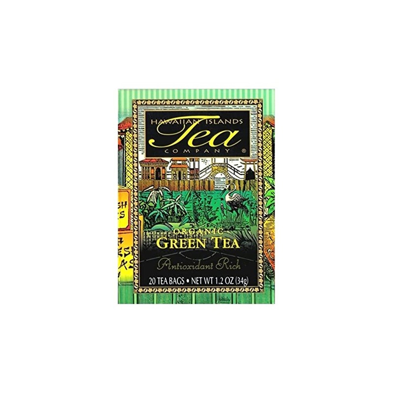 Hawaiian Islands Tea Company Organic Green Tea, All Natural -