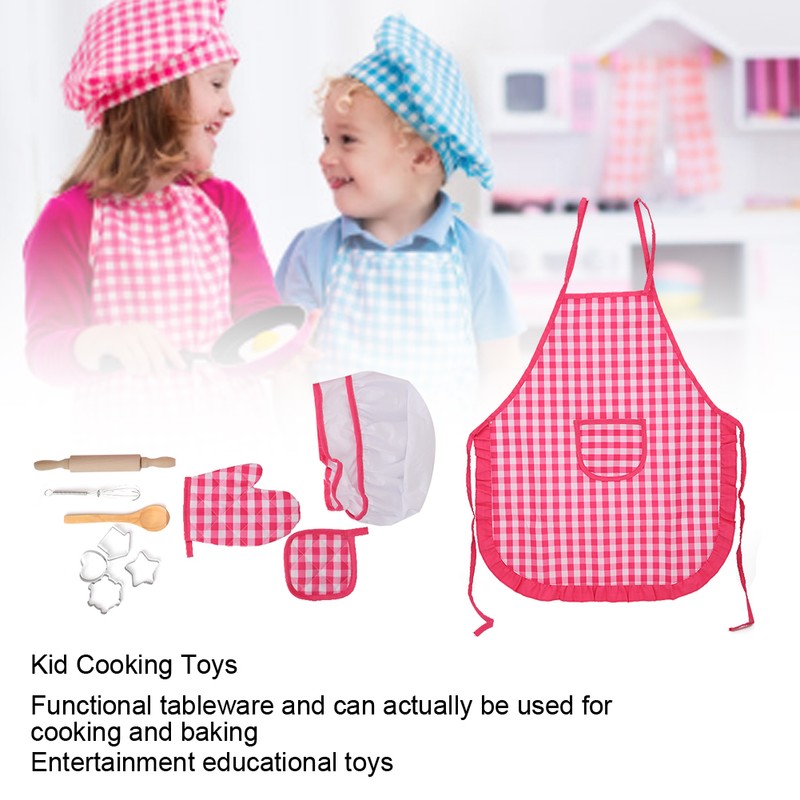 DIY Kid Cooking Baking Set Kitchen Role Play Apron Children