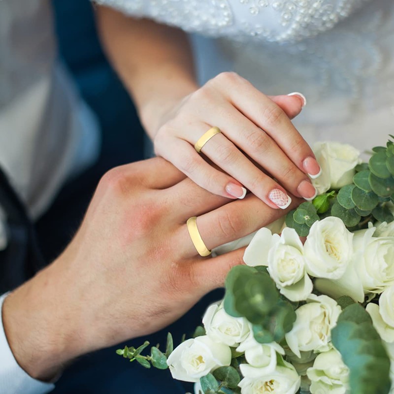 4mm Domed Wedding Band in 10K Yellow Gold