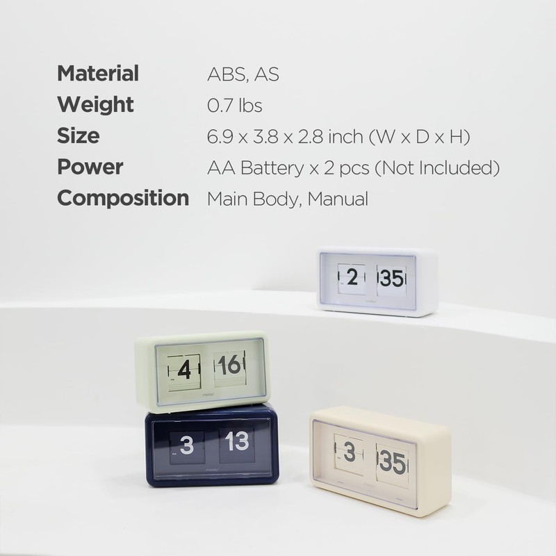 mooas Newtro Flip Clock (Cream)