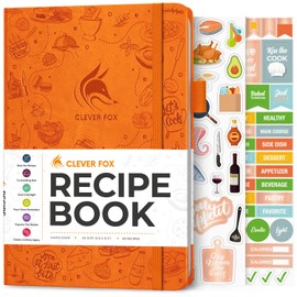 Clever Fox Recipe Book - Make Your Own Family Cookbook & Blank Recipe Notebook Organizer, Empty Cooking Journal to write in recipes, A5, stores 60 recipes, Rose Gold