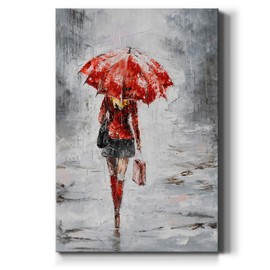 Renditions Gallery Woman in Red III Wall Art, Luxury Shopping Portrait Decor, Fashion and Glamour Artwork, Premium Gallery Wrapped Canvas, Ready to Hang, 18 in H x 27 in W, Made in America