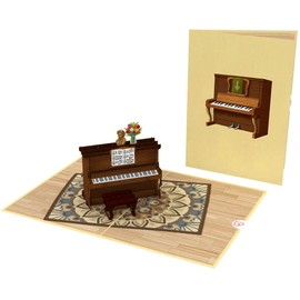 papercrush® Pop-Up Card Piano - 3D Birthday Card with Piano for Piano Player or Pianist, Greetings Card for Piano Teacher and Piano Teacher - Special Voucher for Piano Lessons