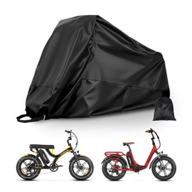 ADDMOTOR Adult Tricycle Cover Electric Trike Covers, Bike Covers waterproof Storage Outdoor for 2 bikes, 210D Heavy Duty Dust Wind Proof Bicycle Cover (orange)
