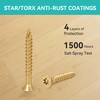 Wood Screws Yellow #6 × 1 inch Torx Star Drive