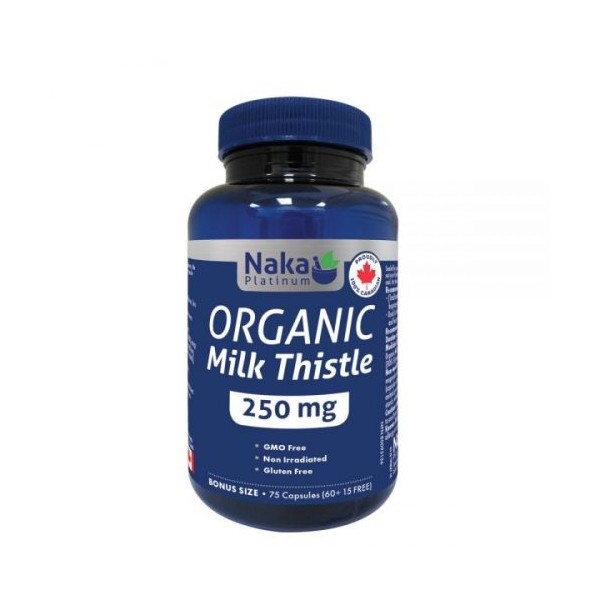 Naka Organic Milk Thistle, Bonus Size - 75 Veggie Capsules (60 + 15 FREE)