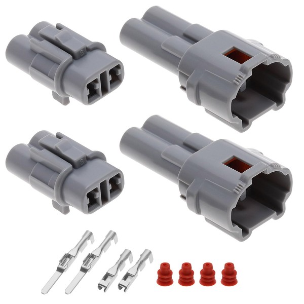 EMSea 2 Sets 2Pin Motorcycle Connector Kit Compatible with Sumitomo