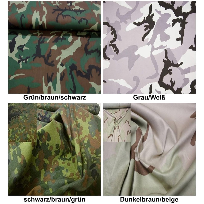 StoffBook Grey / White Cotton Fine Twill Winter Camouflage Fabric,