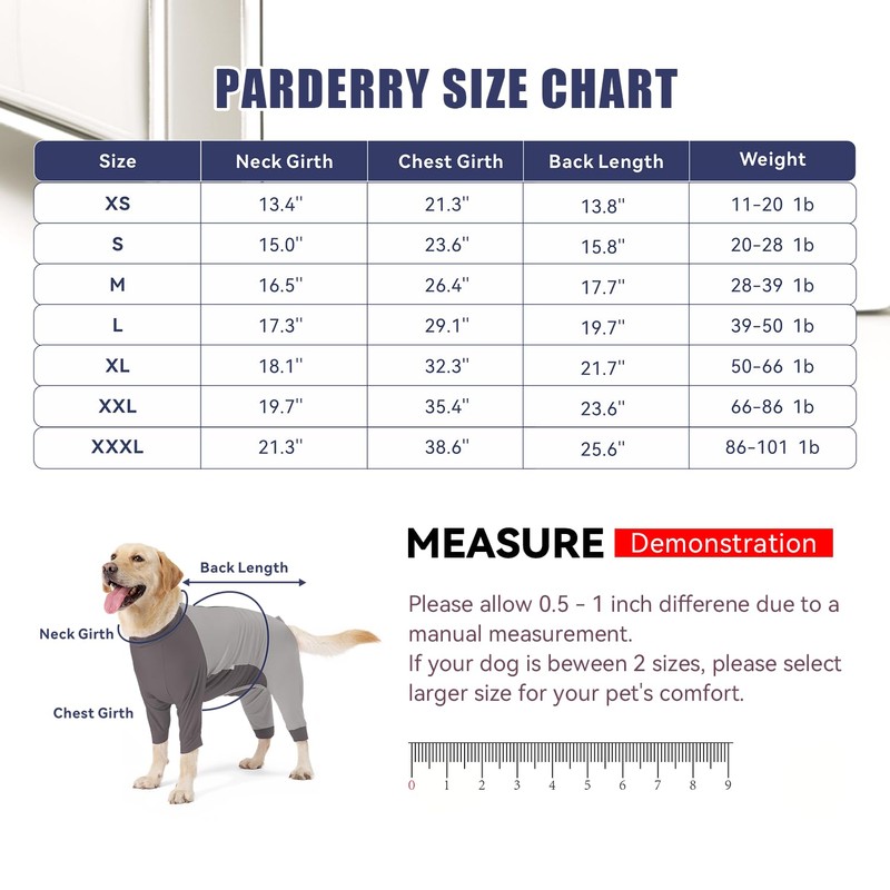 Parderry Dog Recovery Suit for Surgery Dog Onesie for Female