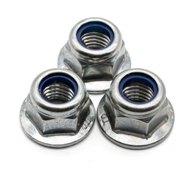 Hippo Hardware M4 (4mm) Flanged Serrated Nyloc Nuts A2 Stainless Steel Nylon Insert Locking (Pack of 50)