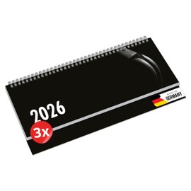 PRIMUS PRINT Desk Calendar 2026 Landscape Weekly Calendar - 112 Pages Appointment Calendar and Annual Calendar - 297 x 130 mm - 75 g Natural Paper, Wire Comb Binding, Holidays and School Holidays