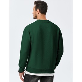 JMIERR Sweatshirt Men's Crew Neck Long Sleeve 2025 Winter Pullover for Men Sweatshirts Loose Fit S-3XL, Green, XL