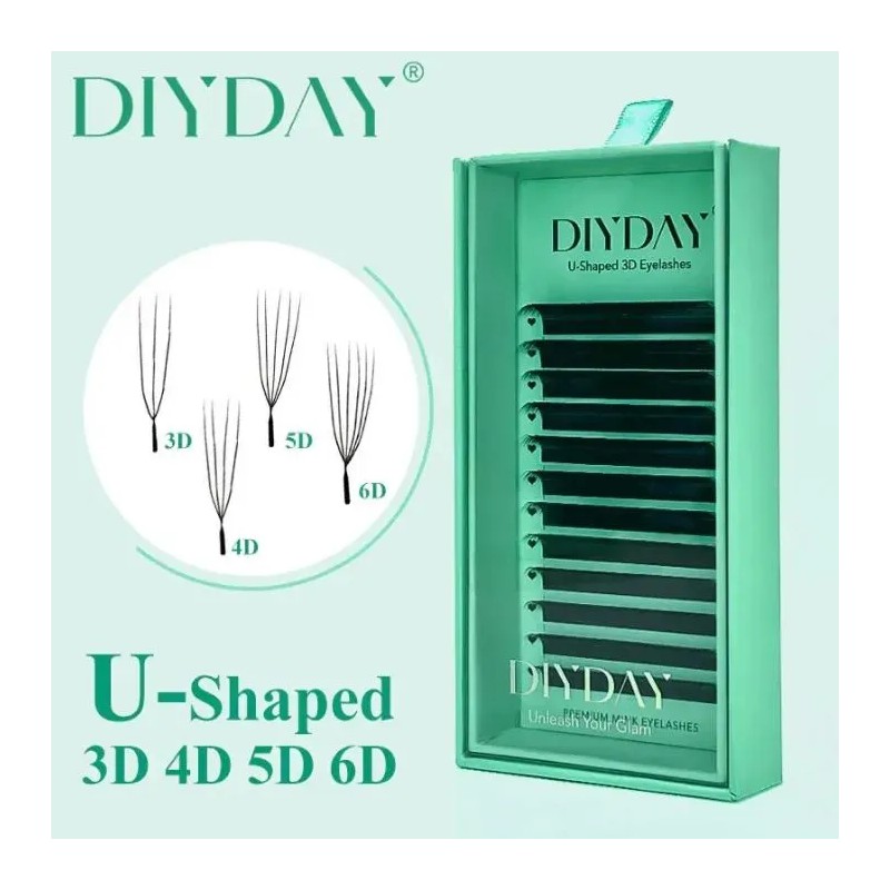 Extensiones De Pestañas Diyday U Shaped W3d