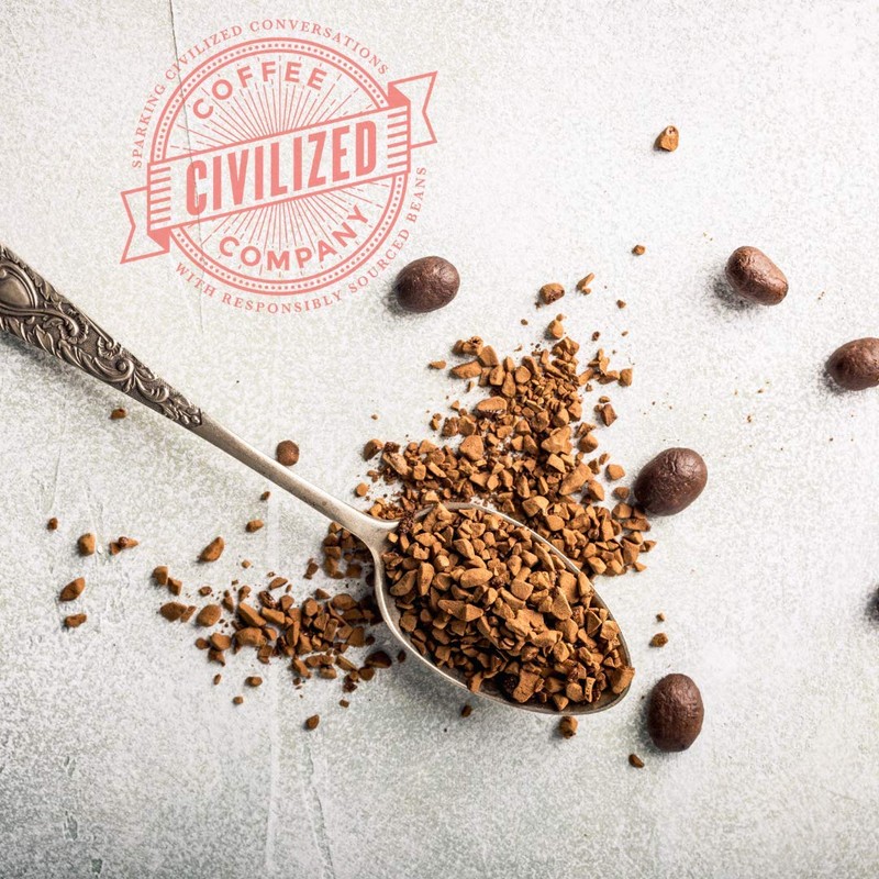 Civilized Coffee Instant Coffee Granules, Colombian Medium Roast Gourmet Coffee