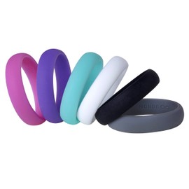 Womens Silicone Wedding Ring Band by HonorGear - 6 Ring Pack Premium Engagement Active Comfort Fit (11)