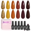 beetles Gel Polish Set, 6 Colors Pumpkin Spice Yellow Gel