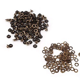 100 Pieces Eyelet Tool Kit, 4 mm, 5 mm, 6 mm Inner Diameter, Metal Eyelets with Storage Box, for Shoes, Clothing, Leather, Crafts (6 mm), Default