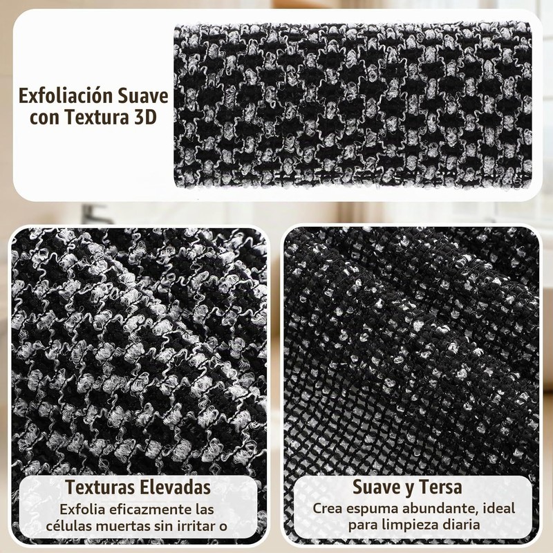 Toalla Exfoliante de Espalda y Paño Japonés para Ducha