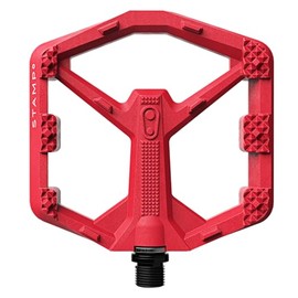 Crankbrothers Stamp 0 Flat Pedals for MTB & BMX Bikes, Lightweight Composite Body, Enhanced Grip with 12 Pins, Red, Large