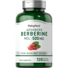 Piping Rock Berberine HCL 500mg 120 Capsules | Non-GMO, Gluten Free Extract | by Piping Rock