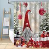 Atwqevon Christmas Shower Curtain, Gnome Shower Curtain Set, Winter Shower