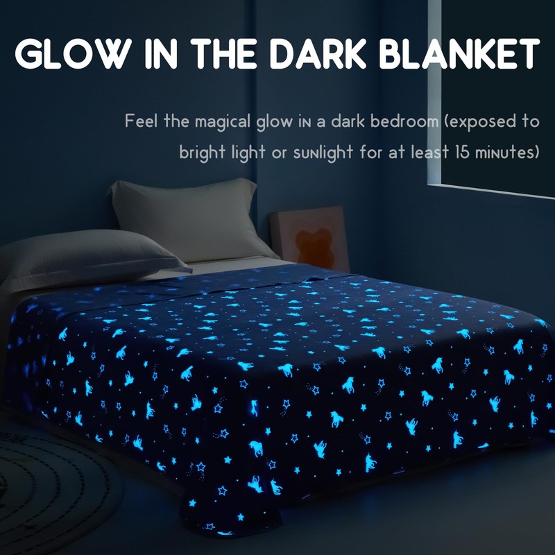 Elegear Kids Cooling Blanket for Hot Sleeper, Glow in The