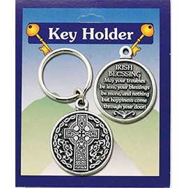 Celtic Cross Key Ring St Patricks Day Key Holder Irish Blessing Prayer 76164