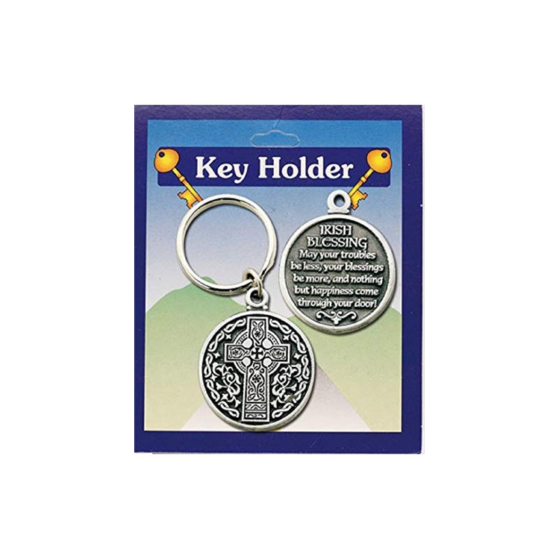 Celtic Cross Key Ring St Patricks Day Key Holder Irish