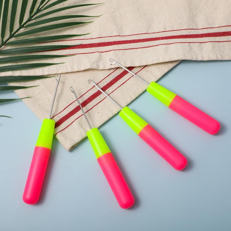Oruola 4pcs Crochet Needles for Hair,2 Size Hair Crochet Hook,Dreadlock