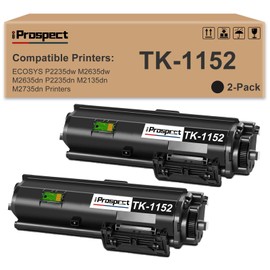 iPROSPECT TK1152 Toner Cartridge Compatible for Kyocera TK-1152 1T02RV0US0 Replacement for Ecosys P2235dw M2635dw P2235dn M2635dn M2135dn M2735dn Printer( 2-Pack, Black)