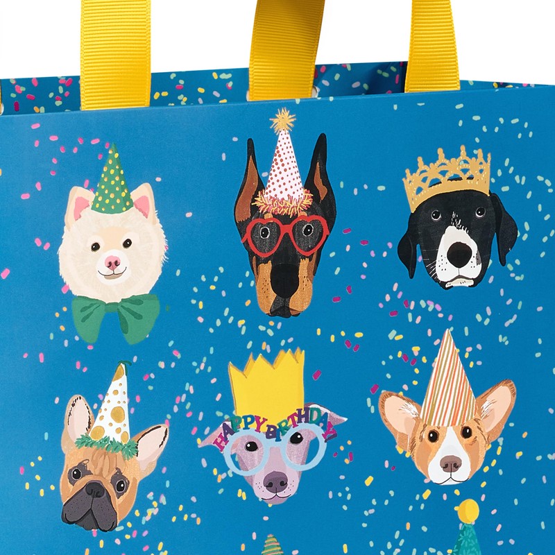 Papyrus 9" Medium Gift Bag (Birthday Dogs) for Birthdays and