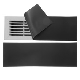 PATIKIL Rectangle Magnetic Vent Covers 12x4 Inch, 2 Pcs Floor Air Vent Blocker Covers Register Sound Proof Cover for Home Floor Wall Ceiling, Black