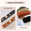 WHIPPY 2 Pack Women Skinny Elastic Belts Ladies Thin Stretch