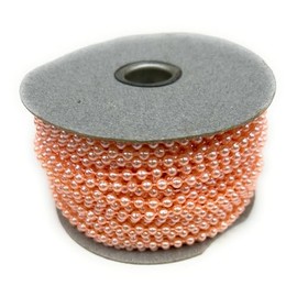 Faux Pearl Beads Garland, Crafts - 4mm 100 Feet Pearl Strands Spool Pearl String Bead Roll Pearl Garland for Wedding Party Christmas Tree Decoration (Dk.Peach Pearl)