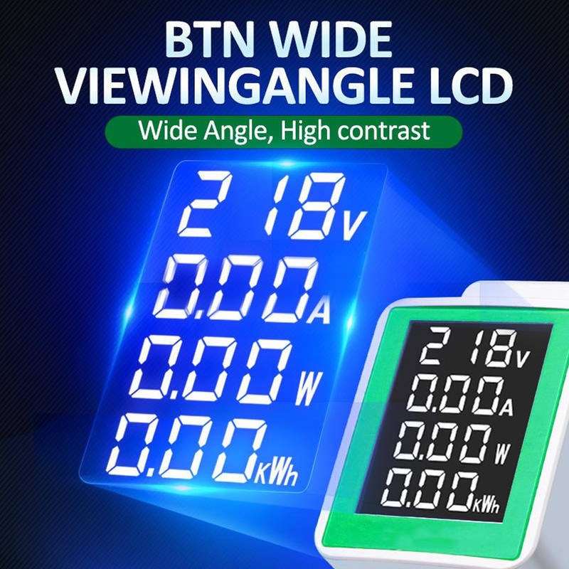 Digital Energy Meter Single Phase Tester Electricity Usage Monitor AC