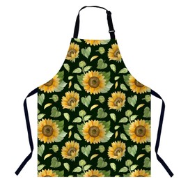 BGBDEIA Sunflowers Kitchen Apron for Women Men, Unisex Adjustable Cooking Apron, Waterproof Apron for Home Kitchen, Restaurant, Coffee House