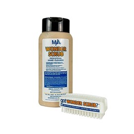 M/A Wonder Scrub - Industrial Strength Mechanic Hand Cleaner - All Natural Walnut Shell Soap | Heavy Duty Nail Brush (400 ml bottle & Brush)