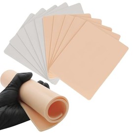 3MM Fake Skin Tattoo Skin - NAQASE 10Pcs Tattoo Skin Practice 6"x8" 3mm Tattoo Practice Skin Kit 2 Color Mixed for Tattoo Artists and Beginners