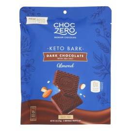 UD_Choczero Keto Bark Dark Chocolate Almonds Case of 12-6 Oz Nut & Kernel Snacks