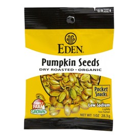 Eden Organic Pumpkin Seeds, Dry Roasted and Salted, Pocket Snacks, 1 Ounce (Pack of 12)