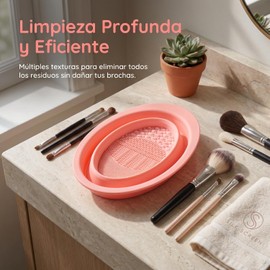 SHERCHPRY Bol De Limpieza Plegable Para Brochas De Maquillaje Limpiador De Brochas De Maquillaje De Silicona Recipiente Para Limpiar Accesorio Portátil Para Viajes Y Uso Diario