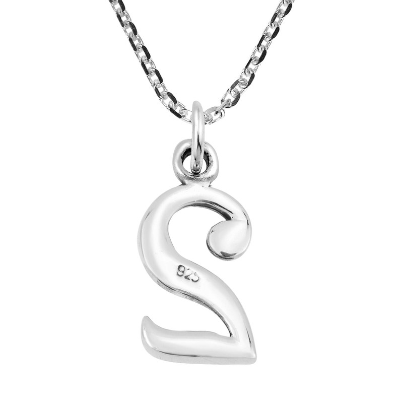 AeraVida Minimalist Classic Number 2 Pendant in .925 Sterling Silver