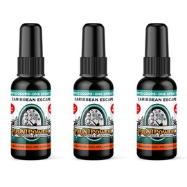 BluntPower (Caribbean Escape, 3 Pack) Concentrated Odor Eliminator and Diffuser Oil - Room Deodorizer, Odor Eliminator, and Smoke Eliminator Spray - Premium Oil Based Air Freshener & Odor Eliminator