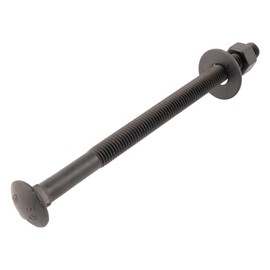 1/2 in. x 6-1/2 in. Black Carriage Bolt Kit Includes 12 Bolts, 12 Washers, and 12 Nuts, Ceramic Black Ruspert Coated for Exterior Use - 2X Rust Resistance of Galvanized by Makers Bolt