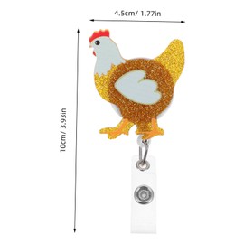 Operitacx Cute Chicken Retractable Badge Reel Alligator Clip for Nurses Doctors Medical Students and Teachers Unique Design for Id Badge Holders