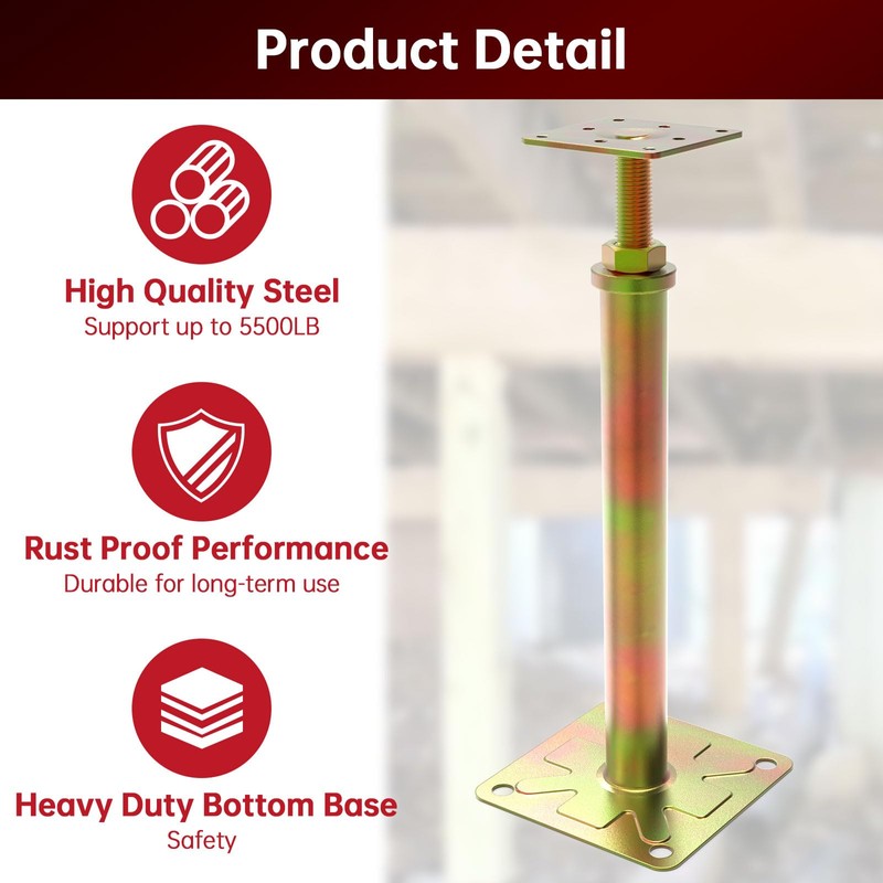 FOROIRON 4 Pack House Jacks for Leveling Foundation Jacks for