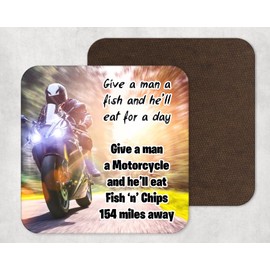 Motorcycle Biker Coaster - Funny Motorbike Gift Drinks Mat
