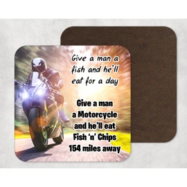Motorcycle Biker Coaster - Funny Motorbike Gift Drinks Mat